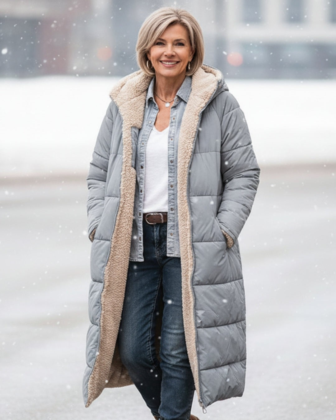 Maelys | Long Hooded Puffer Winter Coat for Women