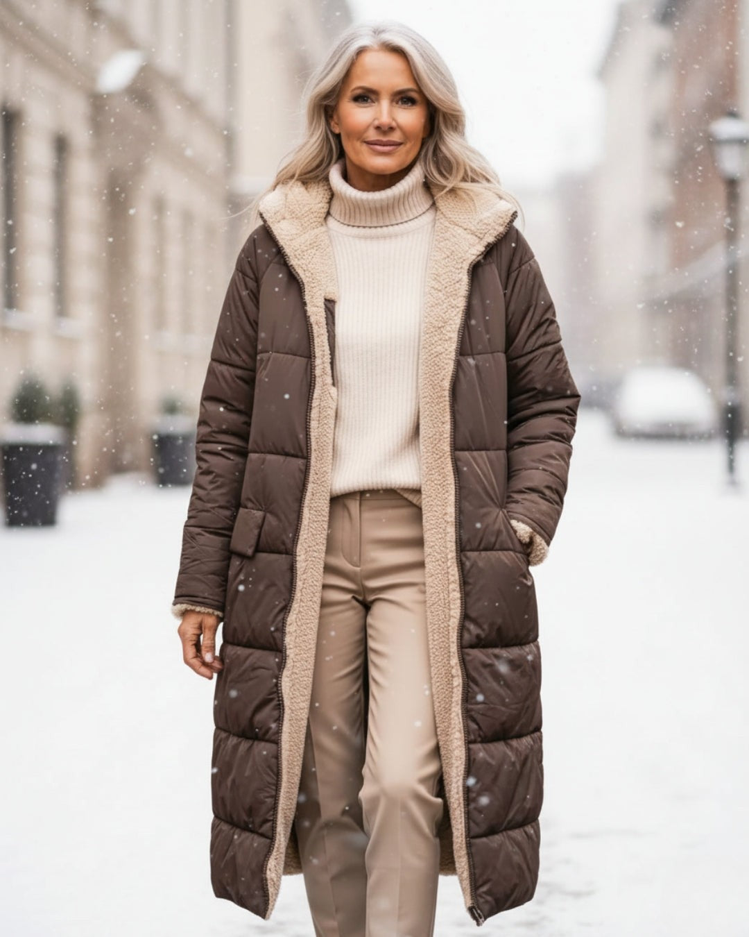 Maelys | Long Hooded Puffer Winter Coat for Women