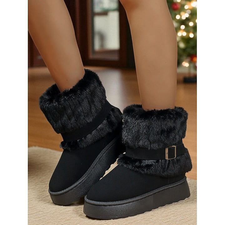 Jolene | Fur-Trimmed Buckle Snow Boots