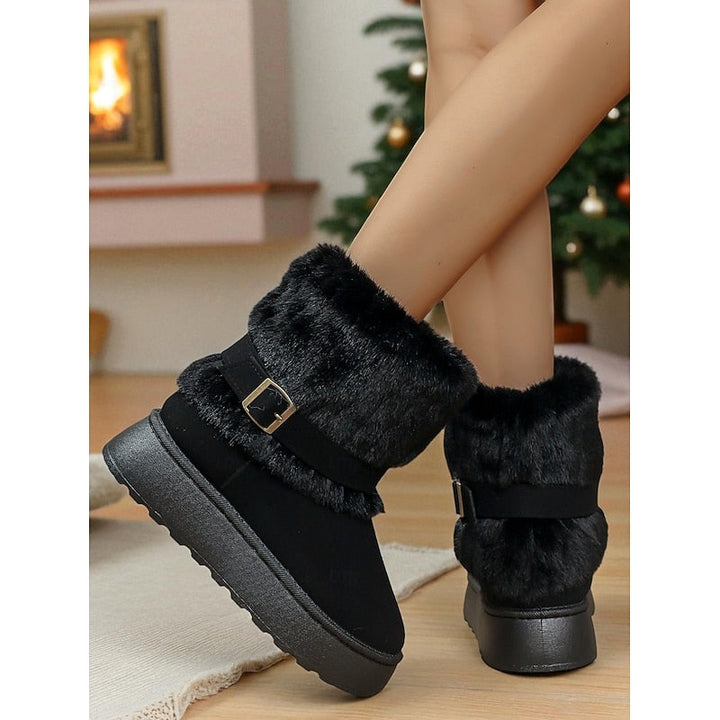 Jolene | Fur-Trimmed Buckle Snow Boots