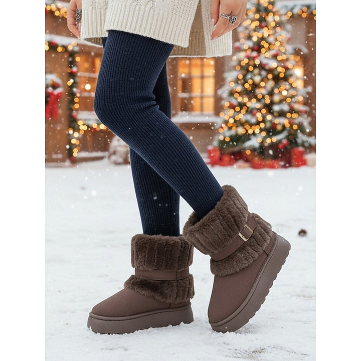 Jolene | Fur-Trimmed Buckle Snow Boots