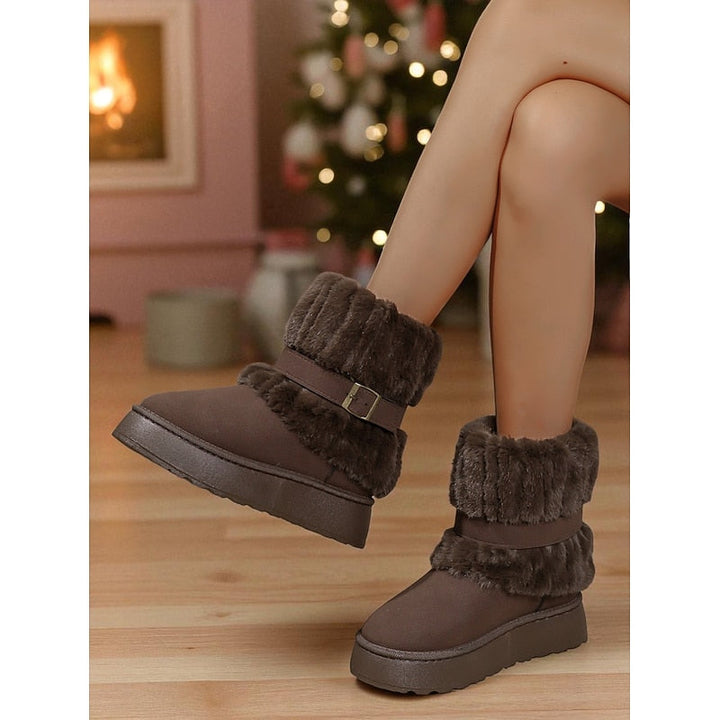 Jolene | Fur-Trimmed Buckle Snow Boots