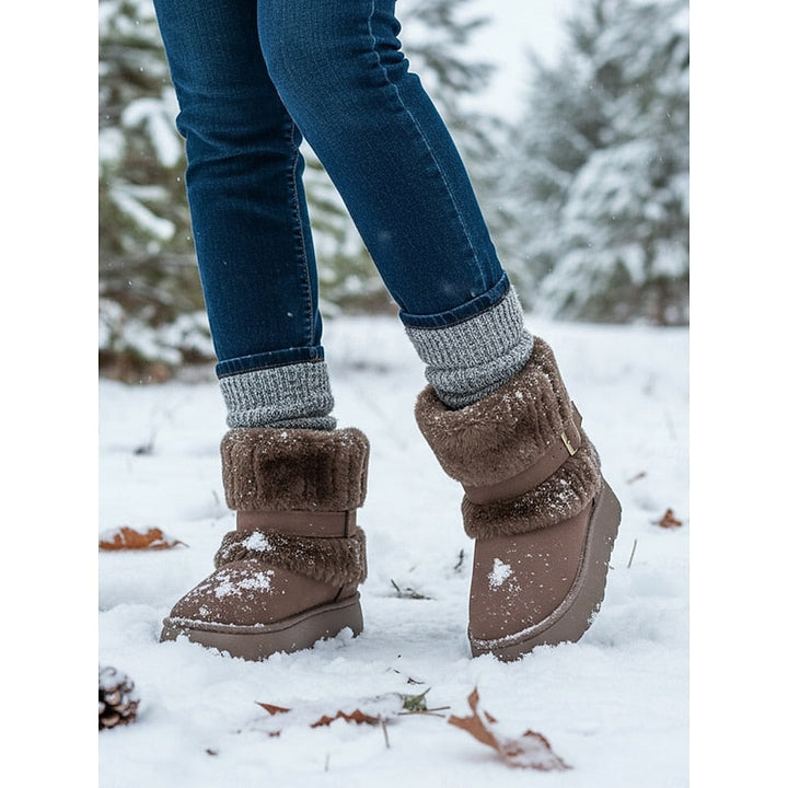 Jolene | Fur-Trimmed Buckle Snow Boots