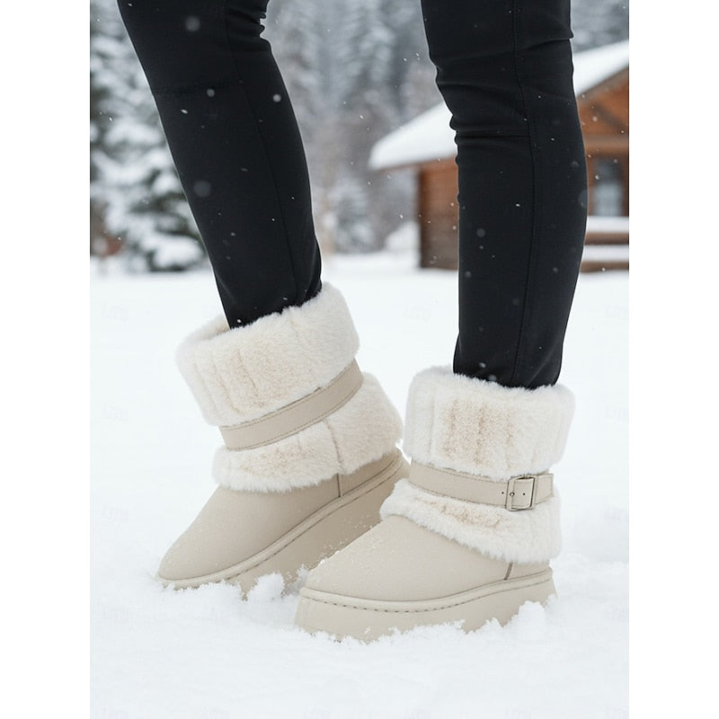 Jolene | Fur-Trimmed Buckle Snow Boots