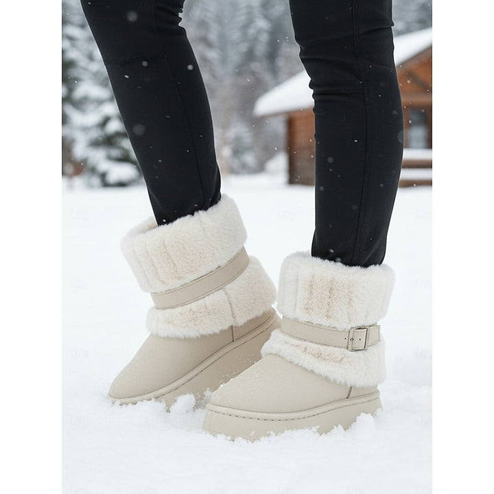 Jolene | Fur-Trimmed Buckle Snow Boots
