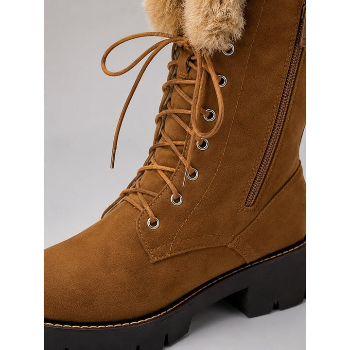 Marilou | Lace-Up Fur-Cuff Knee-High Boots