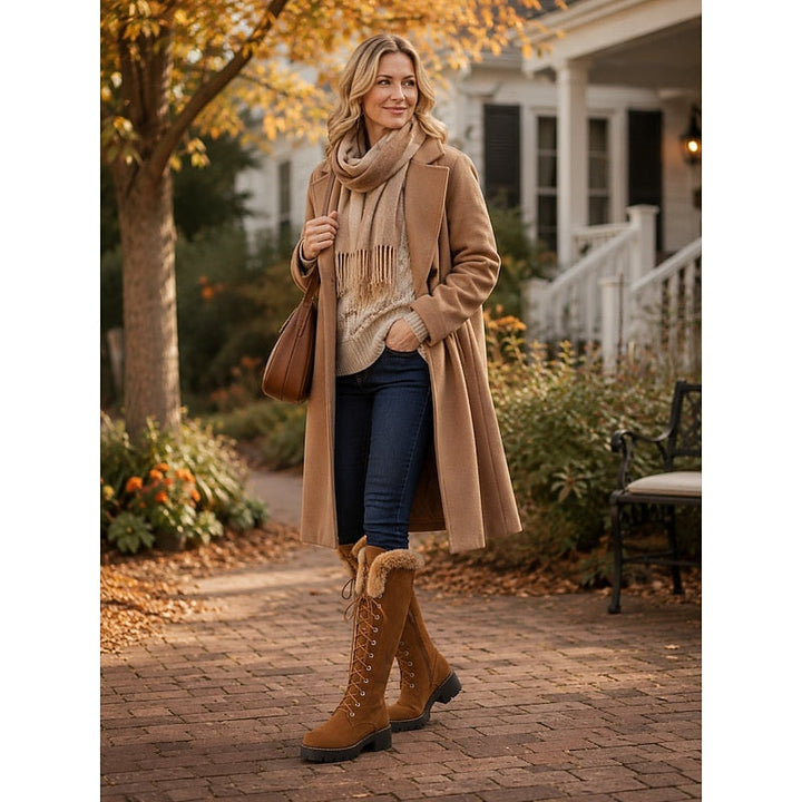 Marilou | Lace-Up Fur-Cuff Knee-High Boots