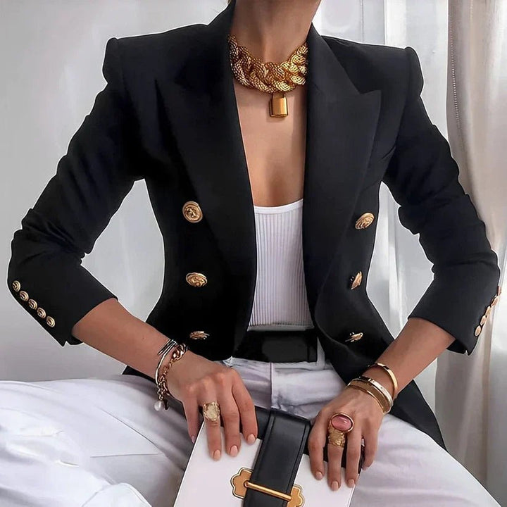 Double-breasted peak lapel blazer for women - view 1