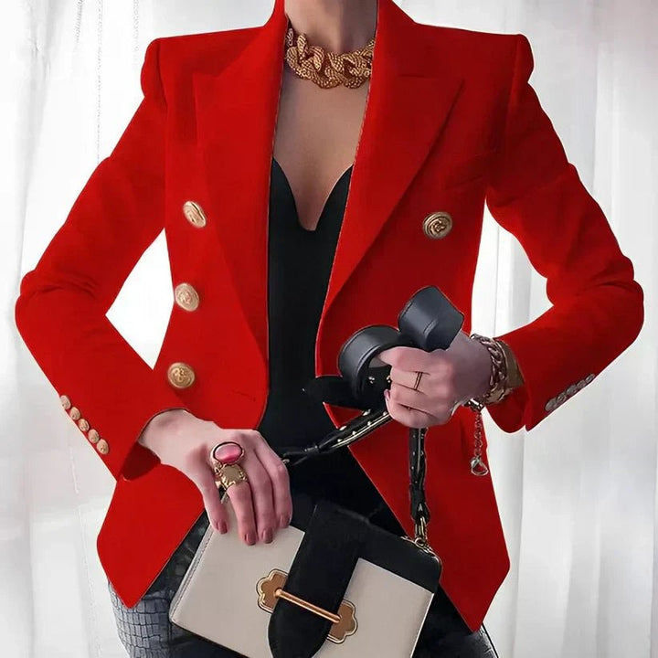 Double-breasted peak lapel blazer for women - view 3