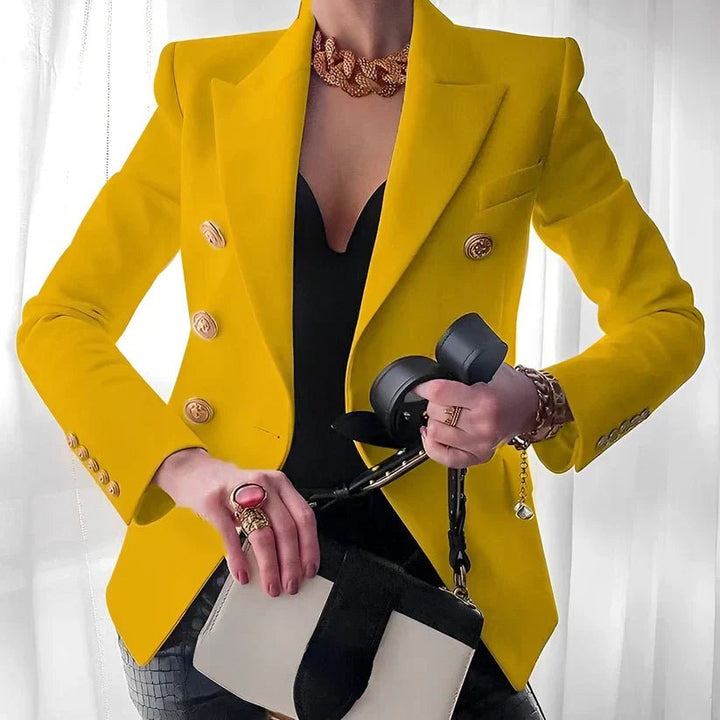 Double-breasted peak lapel blazer for women - view 4