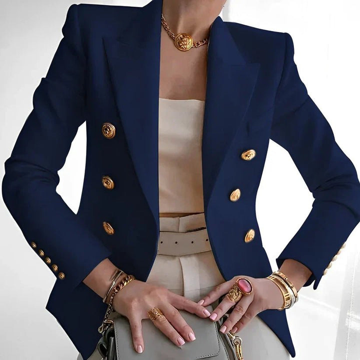 Double-breasted peak lapel blazer for women - view 5
