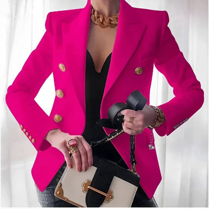 Double-breasted peak lapel blazer for women - view 6