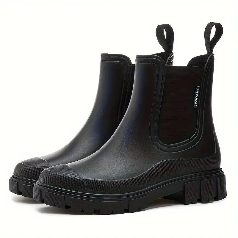 Waterproof Slip-On Chelsea Ankle Boots for Women - Black