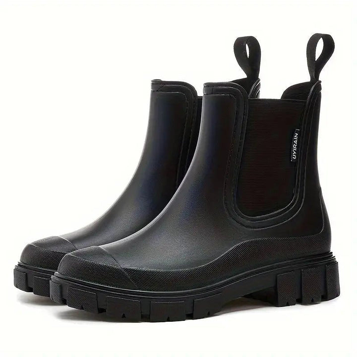 Waterproof Slip-On Chelsea Ankle Boots for Women - Black