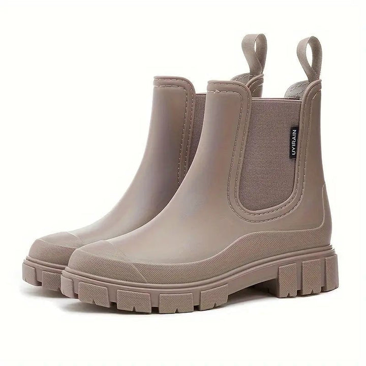 Waterproof Slip-On Chelsea Ankle Boots for Women - Brown