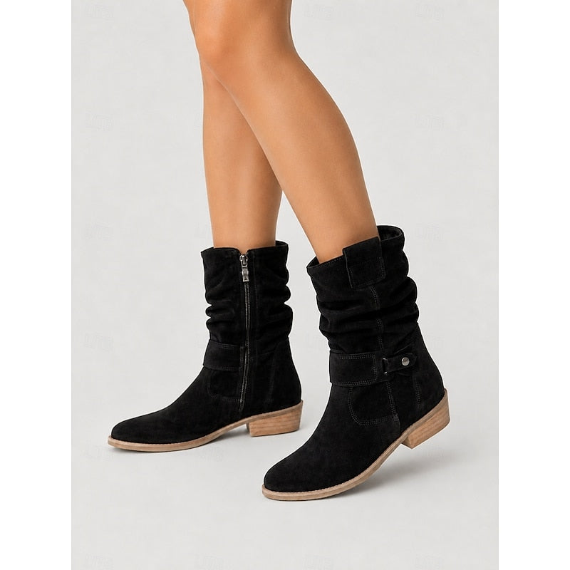 Women's buckled ankle slouch boots - view 13